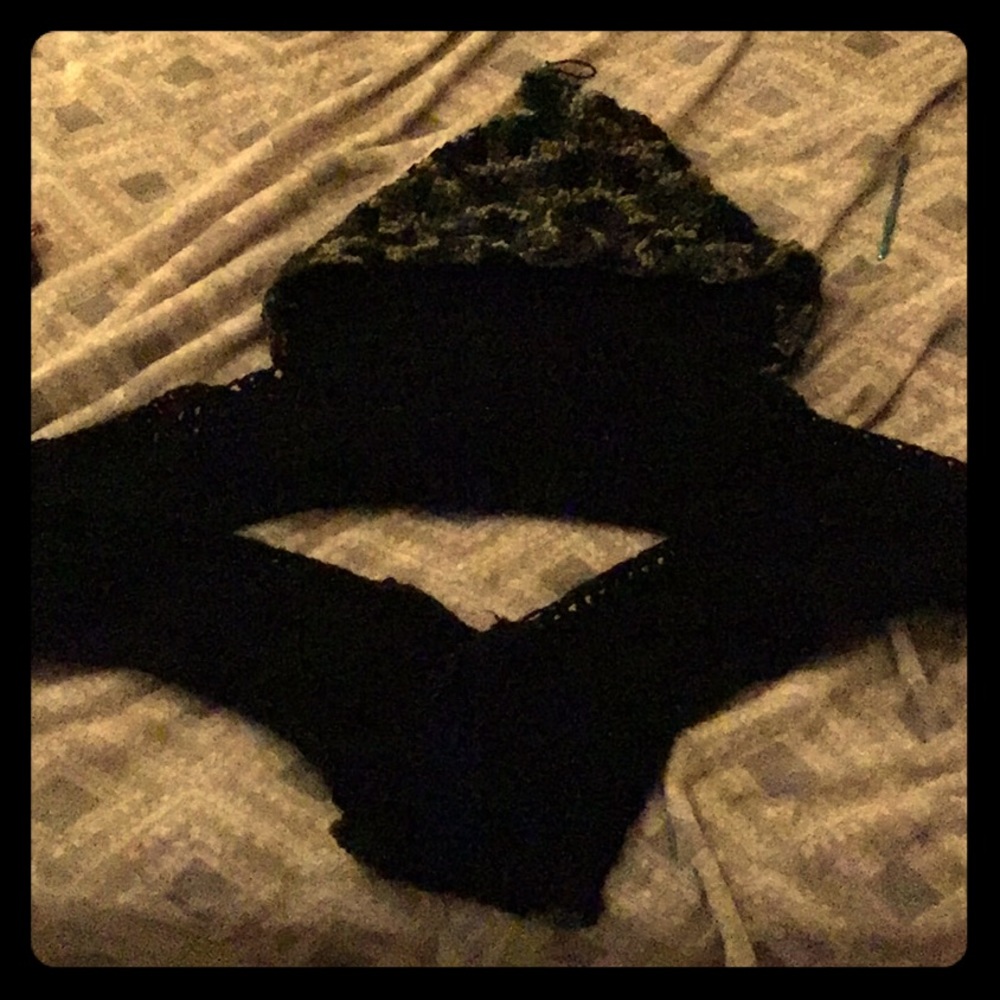 Hoodie & Gloves Scarf Handmade Crochetti